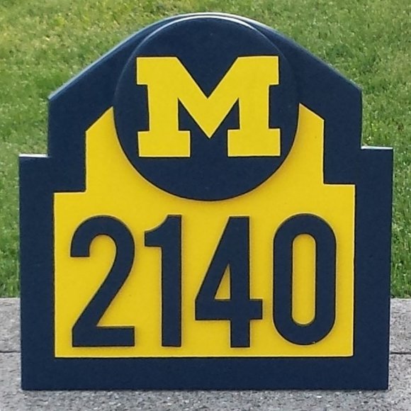 Michigan Wolverines Address Sign "With Your Address" Show Your GO BLUE Pride - Picture 2 of 4